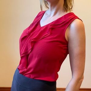 Ruffled festive red blouse SM by Dex